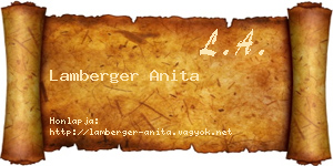 Lamberger Anita névjegykártya