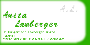 anita lamberger business card